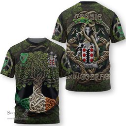 ScotsTee Shop Irish Cromie Coat of Arms Irish T Shirt Family Crest Irish Is My Root T Shirt