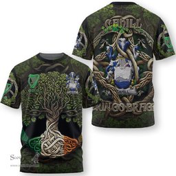 ScotsTee Shop Irish Cahill or O Cahill Coat of Arms Irish T Shirt Family Crest Irish Is My Root T Shirt