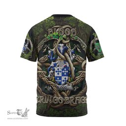 ScotsTee Shop Irish Blood Coat of Arms Irish T Shirt Family Crest Irish Is My Root T Shirt