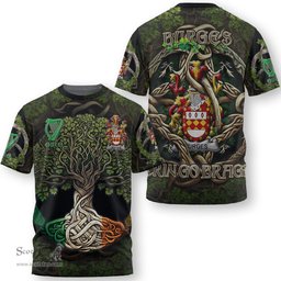 ScotsTee Shop Irish Burges Coat of Arms Irish T Shirt Family Crest Irish Is My Root T Shirt