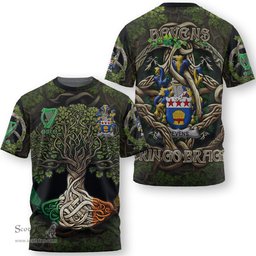 ScotsTee Shop Irish Bevens Coat of Arms Irish T Shirt Family Crest Irish Is My Root T Shirt