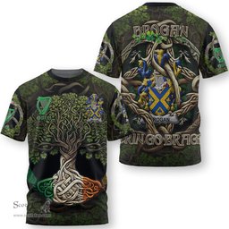ScotsTee Shop Irish Brogan or O Brogan Coat of Arms Irish T Shirt Family Crest Irish Is My Root T Shirt