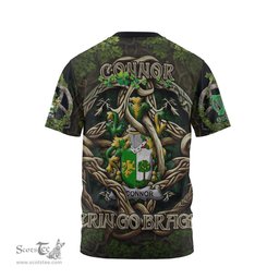 ScotsTee Shop Irish Connor or O Connor Sligo Coat of Arms Irish T Shirt Family Crest Irish Is My Root T Shirt