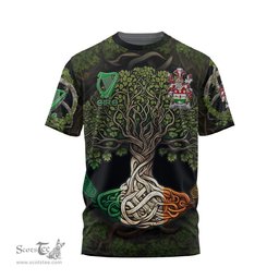 ScotsTee Shop Irish Gaffney Coat of Arms Irish T Shirt Family Crest Irish Is My Root T Shirt