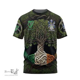 ScotsTee Shop Irish Dea or O Dea Coat of Arms Irish T Shirt Family Crest Irish Is My Root T Shirt