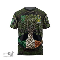 ScotsTee Shop Irish Curdy or McCurdy Coat of Arms Irish T Shirt Family Crest Irish Is My Root T Shirt