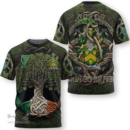 ScotsTee Shop Irish Curdy or McCurdy Coat of Arms Irish T Shirt Family Crest Irish Is My Root T Shirt