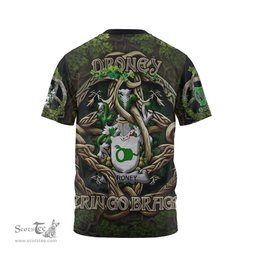 ScotsTee Shop Irish Droney or O Droney Coat of Arms Irish T Shirt Family Crest Irish Is My Root T Shirt