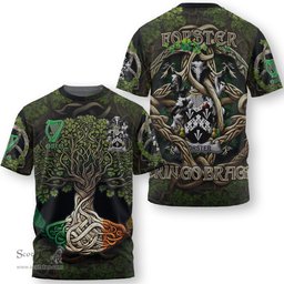 ScotsTee Shop Irish Forster Coat of Arms Irish T Shirt Family Crest Irish Is My Root T Shirt