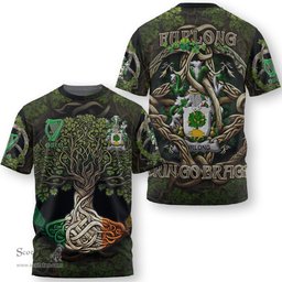 ScotsTee Shop Irish Furlong Coat of Arms Irish T Shirt Family Crest Irish Is My Root T Shirt
