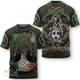 ScotsTee Shop Irish Evans Coat of Arms Irish T Shirt Family Crest Irish Is My Root T Shirt