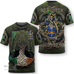 ScotsTee Shop Irish Grainger Coat of Arms Irish T Shirt Family Crest Irish Is My Root T Shirt