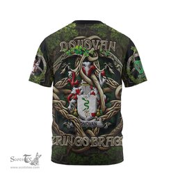 ScotsTee Shop Irish Donovan or O Donovan Coat of Arms Irish T Shirt Family Crest Irish Is My Root T Shirt