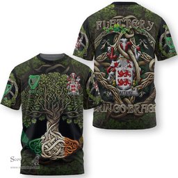ScotsTee Shop Irish Flattery or O Flattery Coat of Arms Irish T Shirt Family Crest Irish Is My Root T Shirt