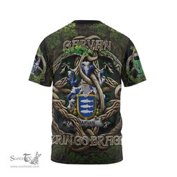ScotsTee Shop Irish Garvan or O Garvan Coat of Arms Irish T Shirt Family Crest Irish Is My Root T Shirt