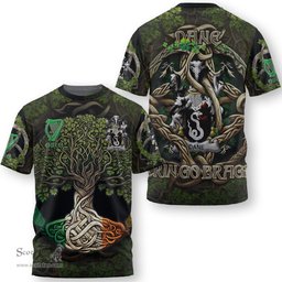ScotsTee Shop Irish Dane or O Dane Coat of Arms Irish T Shirt Family Crest Irish Is My Root T Shirt