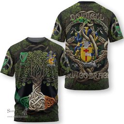ScotsTee Shop Irish Donnell or O Donnell Coat of Arms Irish T Shirt Family Crest Irish Is My Root T Shirt