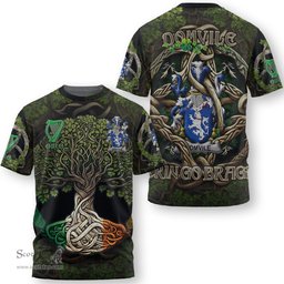 ScotsTee Shop Irish Domvile Coat of Arms Irish T Shirt Family Crest Irish Is My Root T Shirt