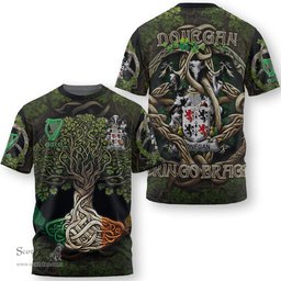 ScotsTee Shop Irish Donegan or O Donagan Coat of Arms Irish T Shirt Family Crest Irish Is My Root T Shirt