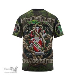 ScotsTee Shop Irish Fitz William Coat of Arms Irish T Shirt Family Crest Irish Is My Root T Shirt