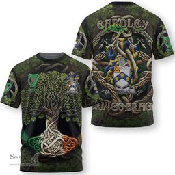 ScotsTee Shop Irish Eardley Coat of Arms Irish T Shirt Family Crest Irish Is My Root T Shirt