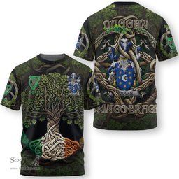 ScotsTee Shop Irish Duggan or O Duggan Coat of Arms Irish T Shirt Family Crest Irish Is My Root T Shirt