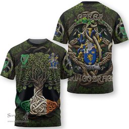 ScotsTee Shop Irish Greer Coat of Arms Irish T Shirt Family Crest Irish Is My Root T Shirt