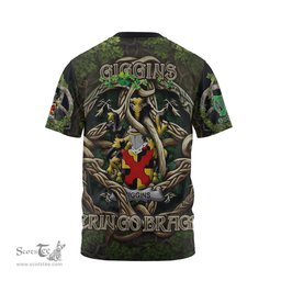 ScotsTee Shop Irish Giggins Coat of Arms Irish T Shirt Family Crest Irish Is My Root T Shirt