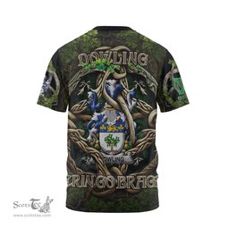 ScotsTee Shop Irish Dowling or O Dowling Coat of Arms Irish T Shirt Family Crest Irish Is My Root T Shirt