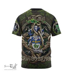 ScotsTee Shop Irish Dolan or O Dolan Coat of Arms Irish T Shirt Family Crest Irish Is My Root T Shirt
