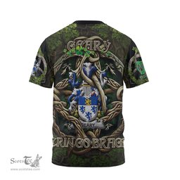 ScotsTee Shop Irish Geary or O Geary Coat of Arms Irish T Shirt Family Crest Irish Is My Root T Shirt