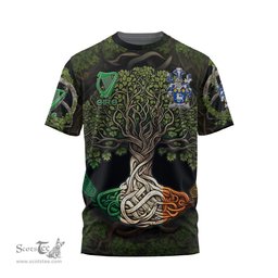 ScotsTee Shop Irish Flynn or O Flynn Coat of Arms Irish T Shirt Family Crest Irish Is My Root T Shirt