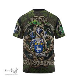 ScotsTee Shop Irish Flynn or O Flynn Coat of Arms Irish T Shirt Family Crest Irish Is My Root T Shirt