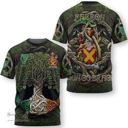 ScotsTee Shop Irish Farren or O Farren Coat of Arms Irish T Shirt Family Crest Irish Is My Root T Shirt
