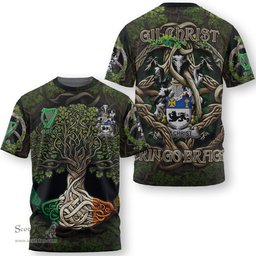 ScotsTee Shop Irish Gilchrist or McGilchrist Coat of Arms Irish T Shirt Family Crest Irish Is My Root T Shirt