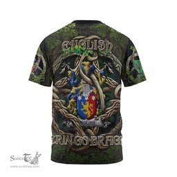 ScotsTee Shop Irish English Coat of Arms Irish T Shirt Family Crest Irish Is My Root T Shirt