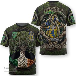 ScotsTee Shop Irish Dudley Coat of Arms Irish T Shirt Family Crest Irish Is My Root T Shirt