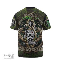 ScotsTee Shop Irish Feely or O Feehily Coat of Arms Irish T Shirt Family Crest Irish Is My Root T Shirt
