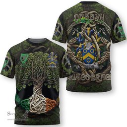 ScotsTee Shop Irish Dobbyn Coat of Arms Irish T Shirt Family Crest Irish Is My Root T Shirt