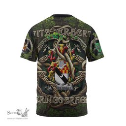 ScotsTee Shop Irish Fitz Herbert Coat of Arms Irish T Shirt Family Crest Irish Is My Root T Shirt