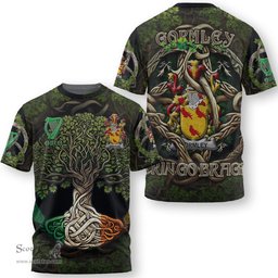 ScotsTee Shop Irish Gormley or O Gormley Coat of Arms Irish T Shirt Family Crest Irish Is My Root T Shirt
