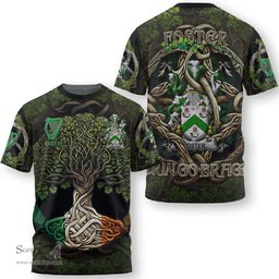 ScotsTee Shop Irish Foster Coat of Arms Irish T Shirt Family Crest Irish Is My Root T Shirt