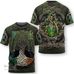 ScotsTee Shop Irish McHugh or MacHugh Coat of Arms Irish T Shirt Family Crest Irish Is My Root T Shirt