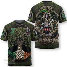 ScotsTee Shop Irish Minne Coat of Arms Irish T Shirt Family Crest Irish Is My Root T Shirt
