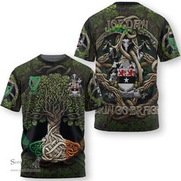 ScotsTee Shop Irish Jordan Coat of Arms Irish T Shirt Family Crest Irish Is My Root T Shirt