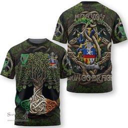 ScotsTee Shop Irish McEvoy or McKelvey Coat of Arms Irish T Shirt Family Crest Irish Is My Root T Shirt