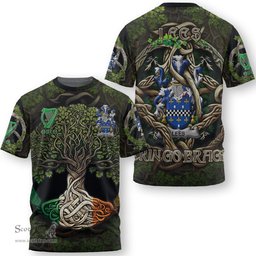ScotsTee Shop Irish Lees or McAleese Coat of Arms Irish T Shirt Family Crest Irish Is My Root T Shirt