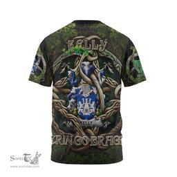 ScotsTee Shop Irish Kelly or O Kelly Coat of Arms Irish T Shirt Family Crest Irish Is My Root T Shirt