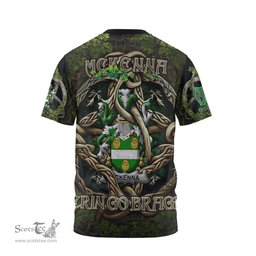 ScotsTee Shop Irish McKenna or Kennagh Coat of Arms Irish T Shirt Family Crest Irish Is My Root T Shirt