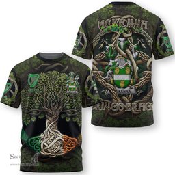 ScotsTee Shop Irish McKenna or Kennagh Coat of Arms Irish T Shirt Family Crest Irish Is My Root T Shirt
